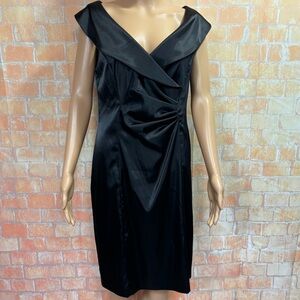 Onyx Nite Satin Dark Green Midi Dress